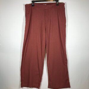 LC Lauren Conrad Women's 16 Mahogany Linen Blend Drapey Trouser Pants